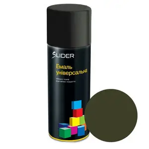 Емаль SLIDER color універсальна 6006 хаки олива мат., в аер. упаковці, 400 мл